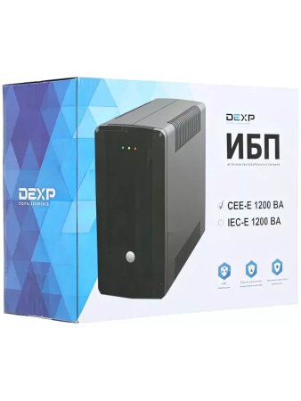 ИБП DEXP CEE-E 1200VA линейно-интерактивный, 1200 ВА, 4 роз, CEE 7