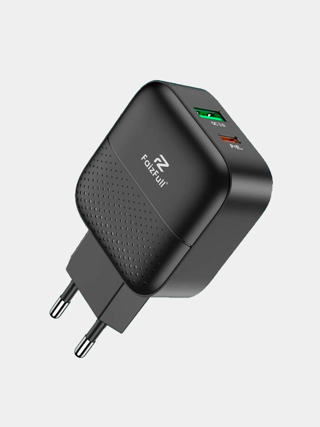 Зарядное_устройство - TypeC+USB 18W QC3.0,PD3.0 (5V-3.0A/9V-2A/12V-1.5A) FaizFULL FC76 черный