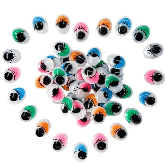 Декоративные элементы deVENTE "Глазки с ресничками" самокл.,овальн.,15*10мм,20шт.,асс. (8001138)