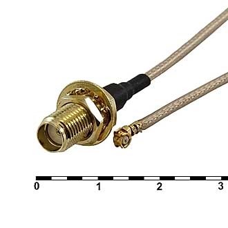 Пигтейл UFL-F - SMA-F, RG178 13см, UFL-F/SMA-F JV-003+O
