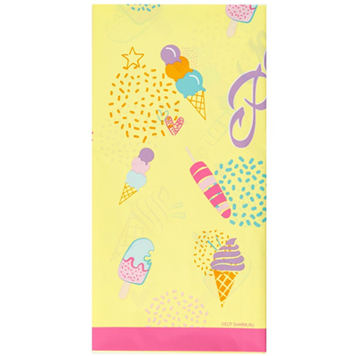 Скатерть "С Днем рождения. Мороженое" 130*180см (1502-5734)