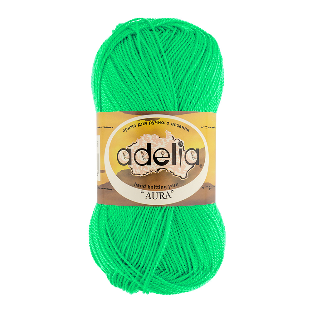 Пряжа ADELIA "AURA" 100% акрил 1 шт. х 50 г 250 м ± 5 м №105 неон. зеленый