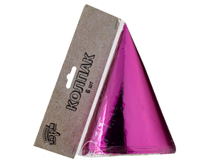 Набор колпаков фольгир. ярко-розовый 6шт. (1501-5130) 