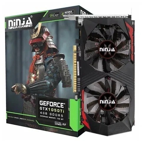 Видеокарта GeForce GTX1050Ti Sinotex 4Гб Ninja GDDR5,128bit,2DVI,HDMI,DP (NK105TI45F) ret