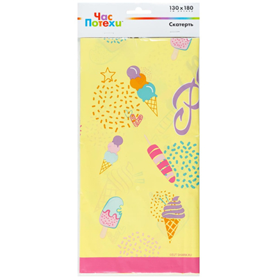 Скатерть "С Днем рождения. Мороженое" 130*180см (1502-5734)