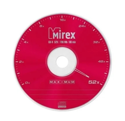 Диск CD-R 50шт Mirex Random Color 700Mb 52x Cake box (UL120009A8B)