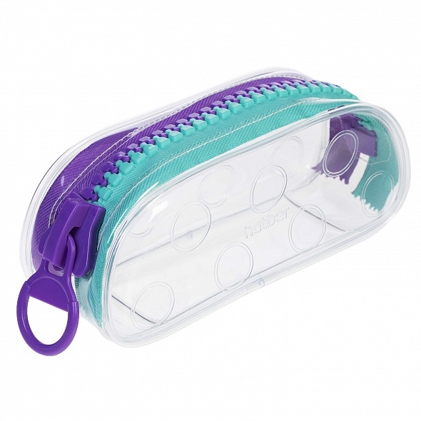 Пенал Hatber 1 отделение "ZIPPER Crystal" 20.5х7х8см ПВХ (NPn_45191)