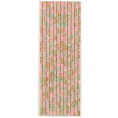 Трубочки для коктейля "Пионы" 12шт (1502-4512)