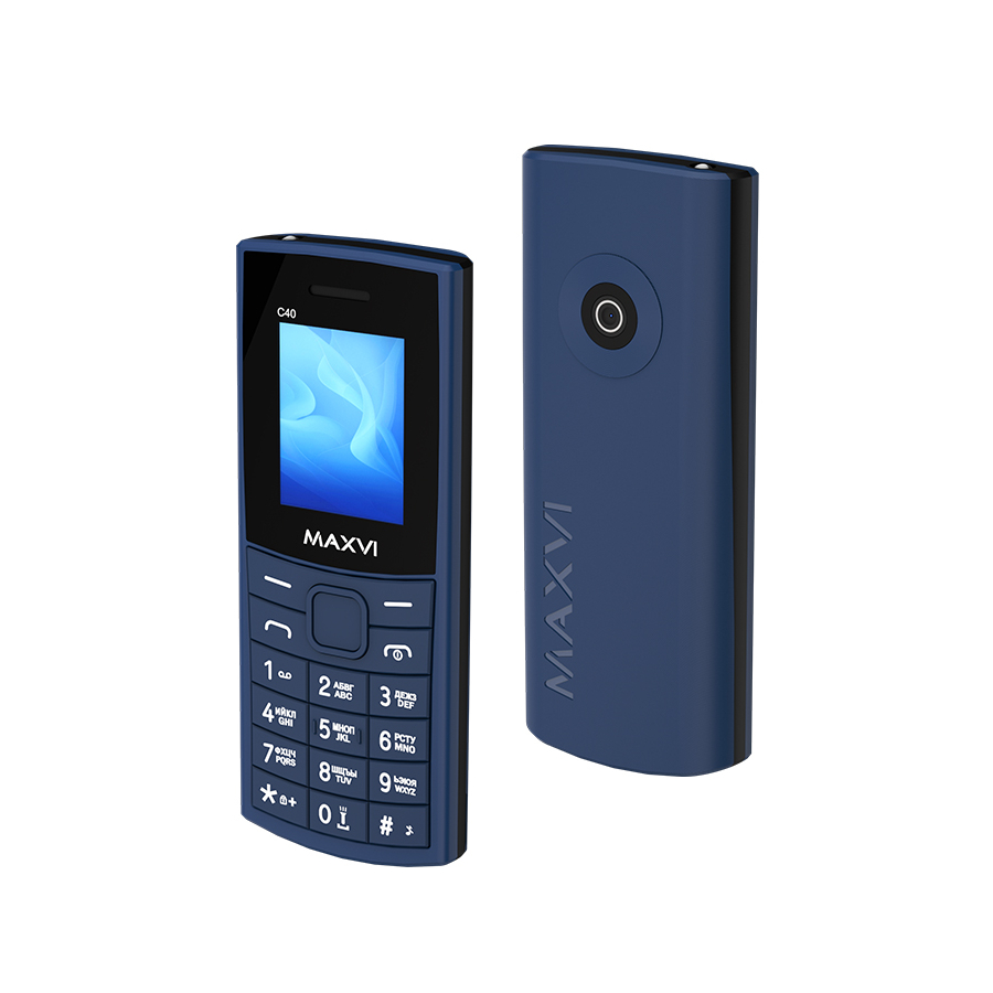 Сотовый Maxvi C40 Blue 2sim/1.77"/160*128/microSD/0.3МП/Bt/600мАч/моноблок