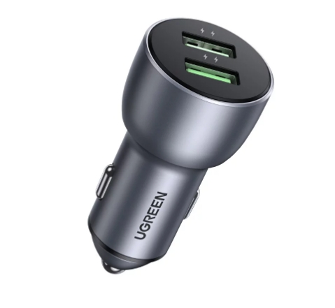 Автомобильное_З\У - USBx2 UGREEN CD213 (10144) 36W, QC 3.0, темно-синее