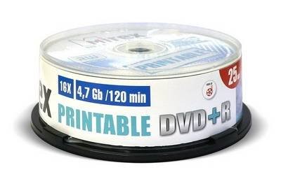 Диск DVD+R 25шт Mirex 4.7Gb 16x Cake box printable inkjet (UL130029A1M)
