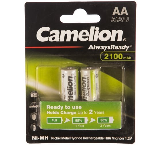 Аккумулятор Ni-MH AA Camelion 2100mAh Always Ready/1.2в  упак. 2шт.