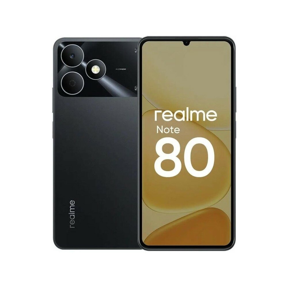 Смартфон Realme Note 80 4Гб 64Гб Черный 6.74", IPS, 1600*720, 2*1.8+6*1.6ГГц, 8Мп, 5Мп, 4G, 6300мАч, And 15