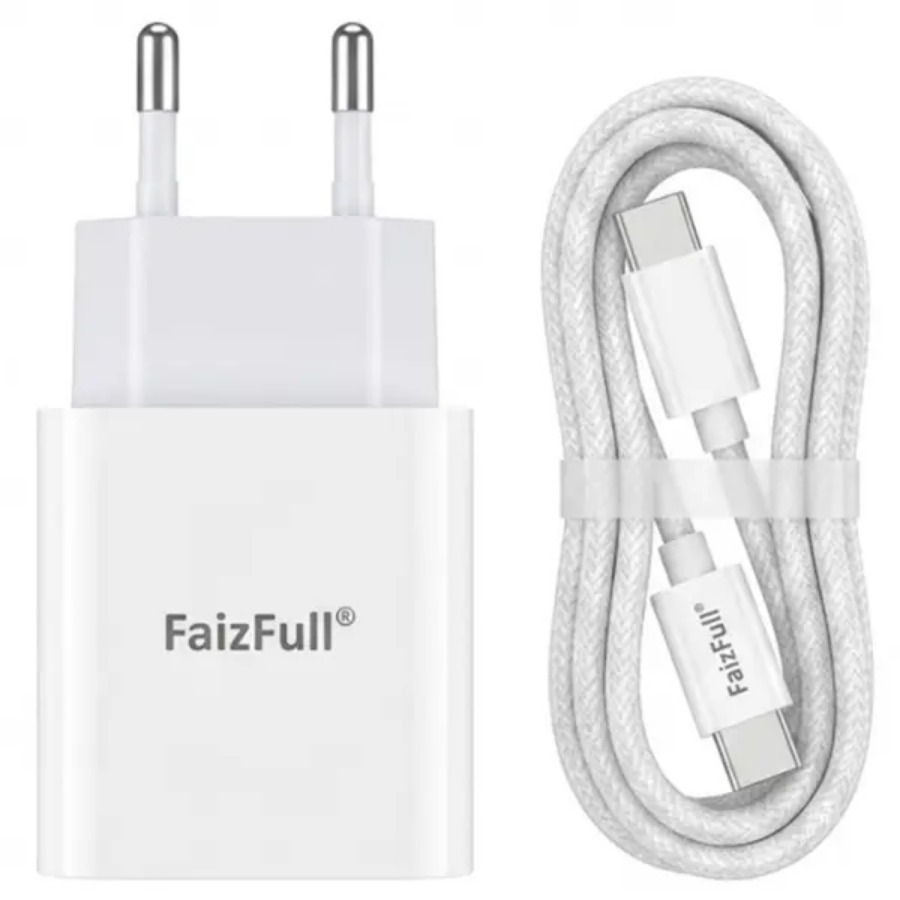 Зарядное_устройство - TypeC 25W PD 3.0 GAN FaizFULL FC218 белый