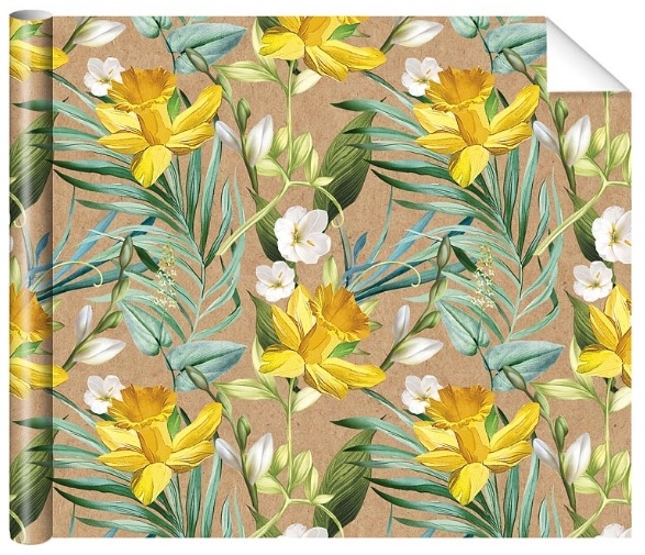 Бумага упаковочная подарочная "Нарциссы" 100*70см 0183.467