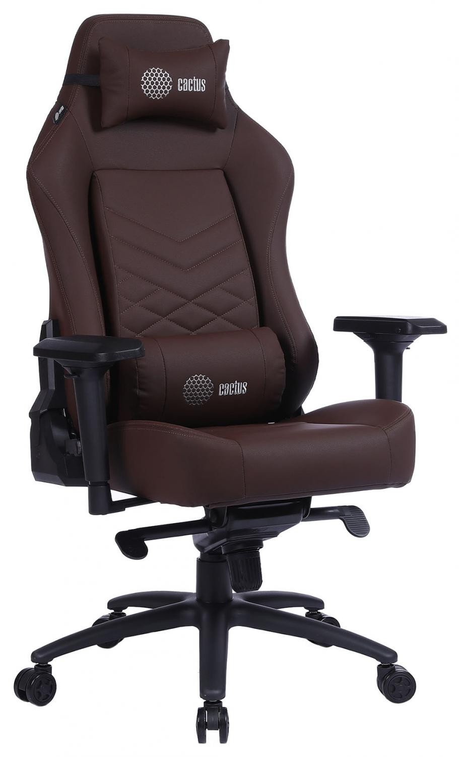 Кресло игровое Cactus CS-CHR-0112BR коричневый сиденье коричневый эко.кожа с подголов. крестовина металл пластик черный