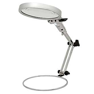 Лупа настольная, 130мм, 2.5x, LED, на подставке, Ruichi MG3B-1