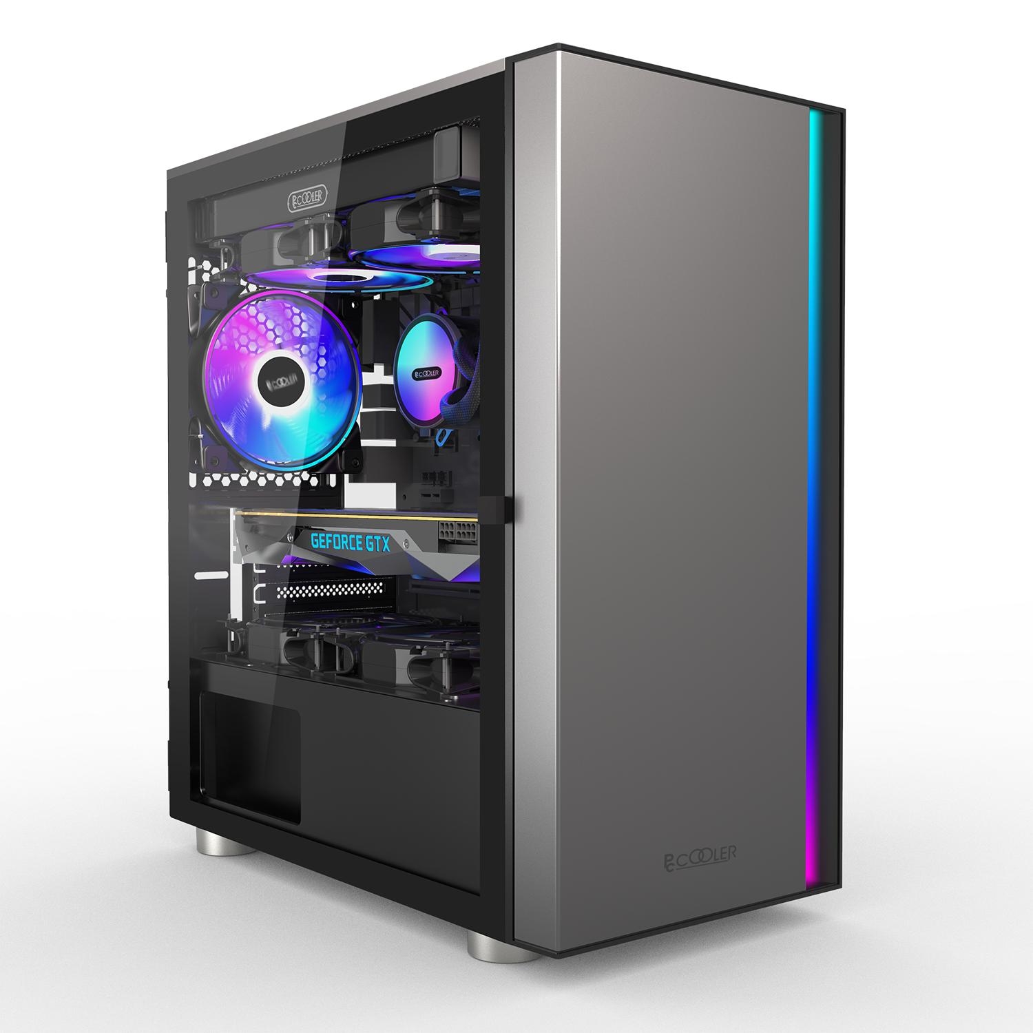 Корпус без блока питания/ Case PCCooler LM300 ARGB BK, Mini-Tower, TG, 1x120mm ARGB, 1xUSB-A 3.0 + 2xUSB-A 2.0, mATX, mITX Black