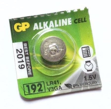 Батарейка AG3 (LR41, LR736, 192), 1.5в, GP,  1шт