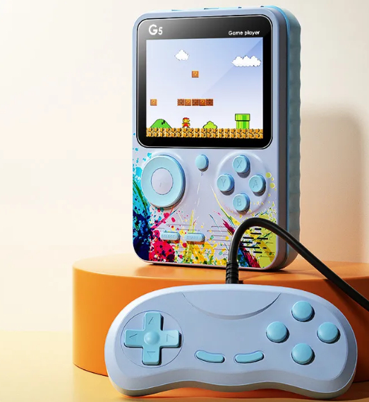 Портативная игровая приставка с гемпадом 16 бит G5 500 игр питание USB Серый