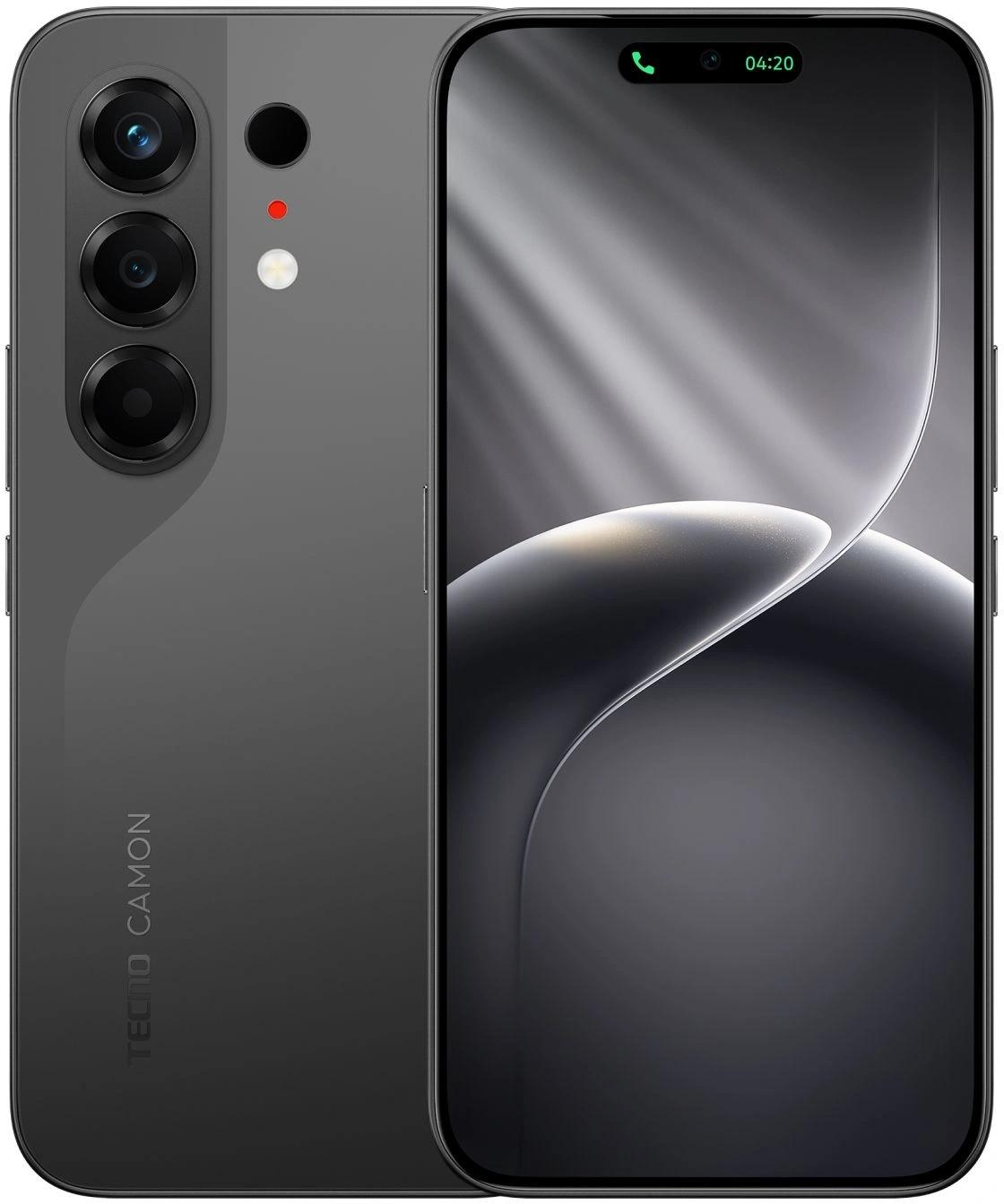 Смартфон Tecno Camon 50 256Gb 12Gb черный моноблок 3G 4G 2Sim 6.78" 1208x2644 Android 16 50Mpix 802.11 a/b/g/n/ac NFC GPS GSM900/1800 GSM1900 Protect FM