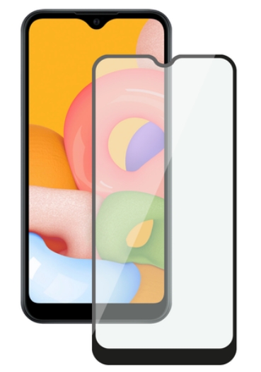 Защитное стекло для Samsung Galaxy A01 (2020) 3D Full Glue 0.3 мм, Deppa (62635) Черная рамка