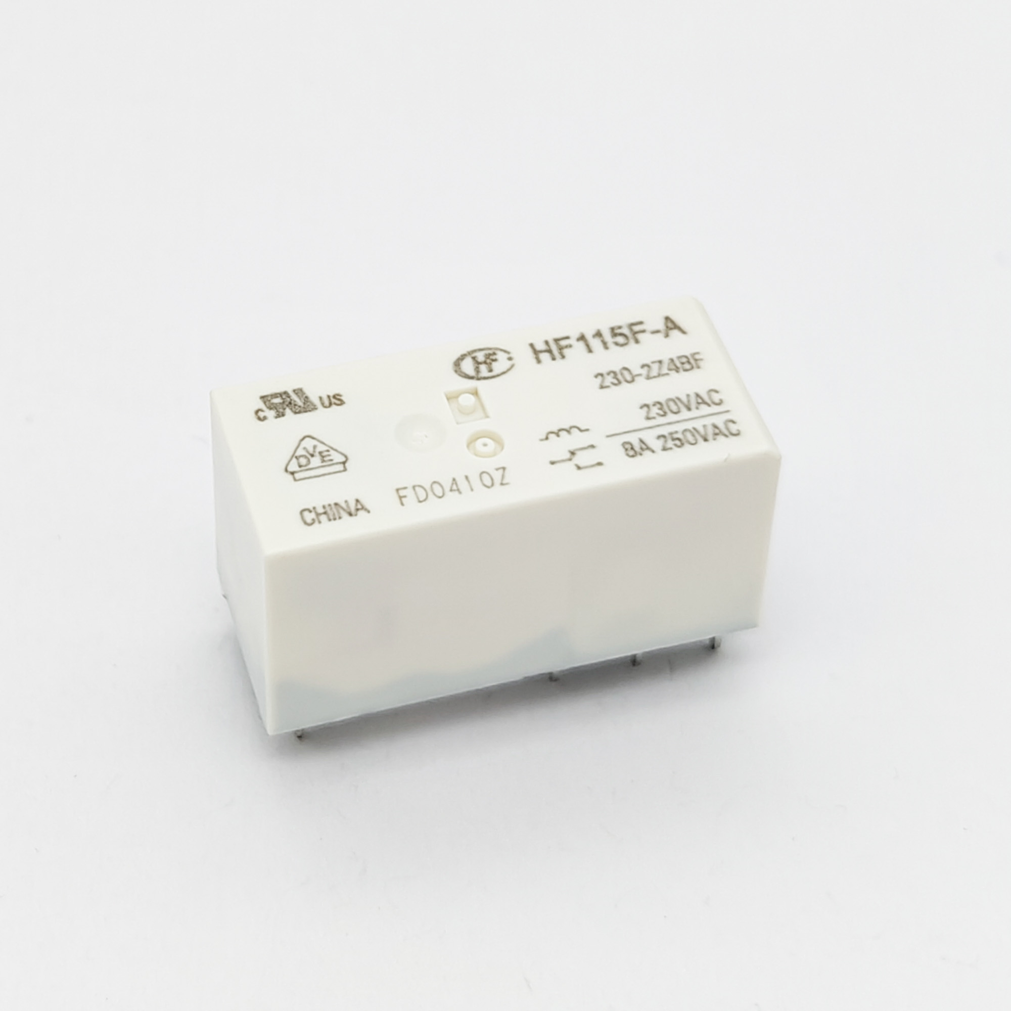 Реле электромагнитное AC 230в, 8а, DPDT, 29*12.7*15.7мм, Hongfa HF115F-A/230-2Z4BF