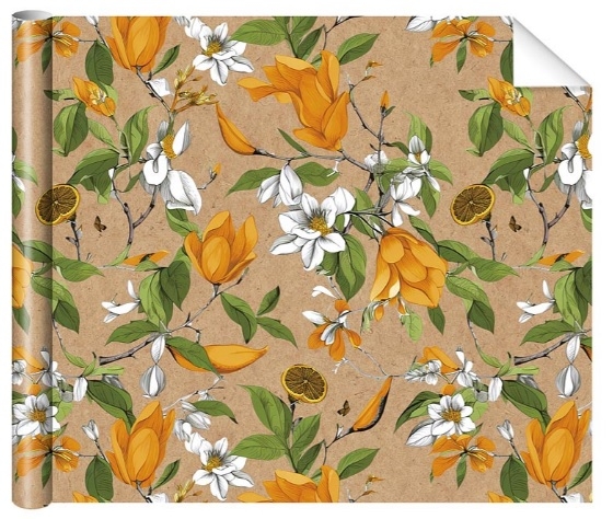 Бумага упаковочная подарочная "Цитрус" 99*67см 0183.464