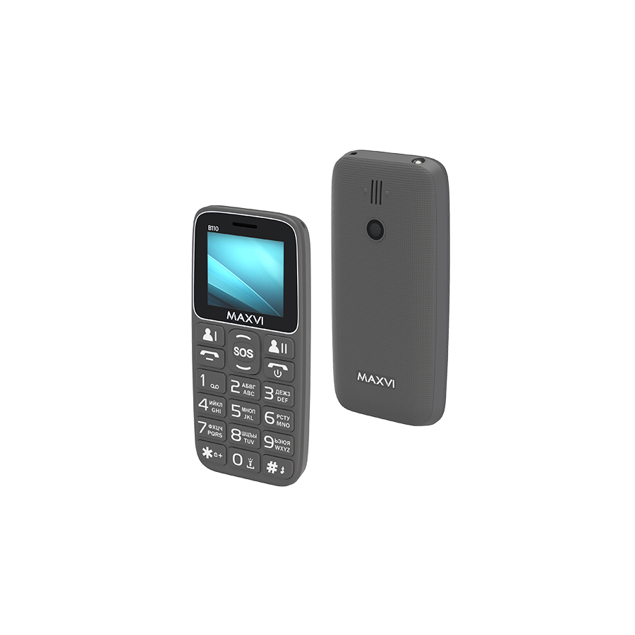 Сотовый Maxvi B110 grey 2sim/1.77"/160*128/microSD/Bt/1000мАч/моноблок