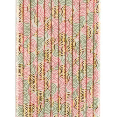 Трубочки для коктейля "Пионы" 12шт (1502-4512)