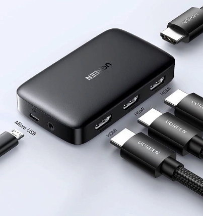 Переключатель HDMI 3 =>1 UGREEN CM332 (80125) 3 HDMI устройства к 1 HDMI Дисплей