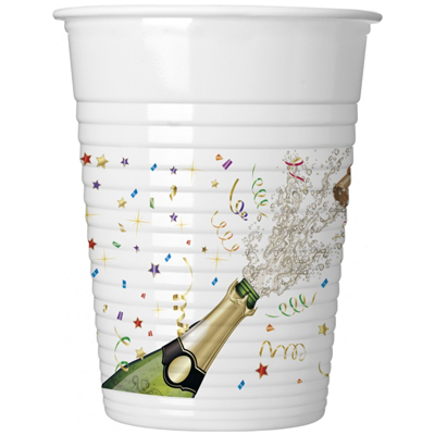 Пластиковые стаканы "Шампанское, конф." набор 8шт 1502-2452