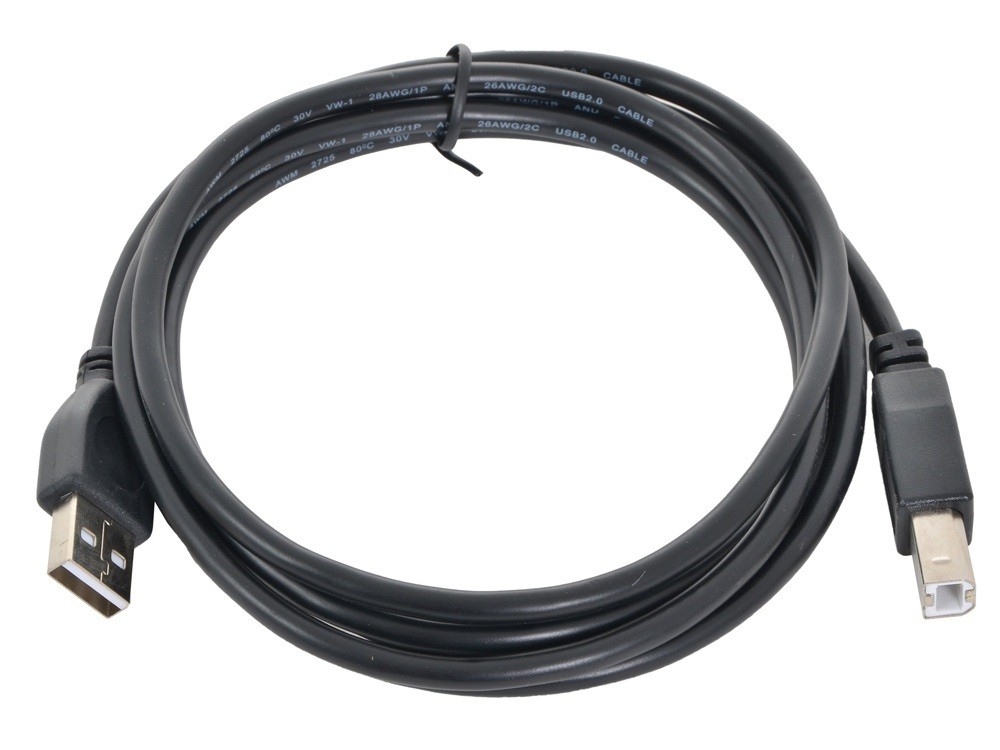 Кабель соединительный USB2.0 Am-Bm  1.8м Cablexpert (CCP-USB2-AMBM-6), черный