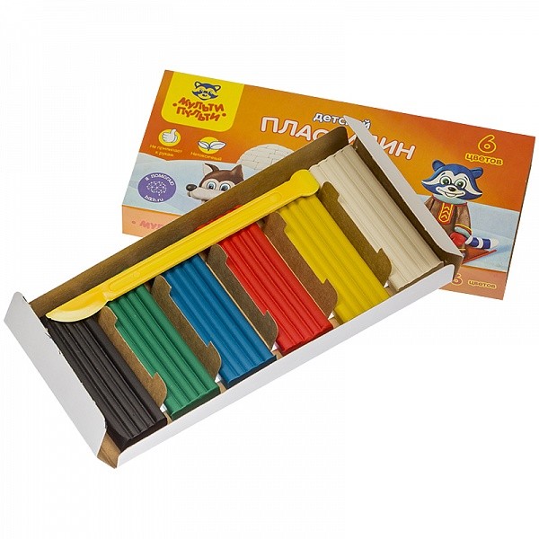 Пластилин 06цв. Мульти-Пульти "Енот на Аляске" со стеком ДП_10232