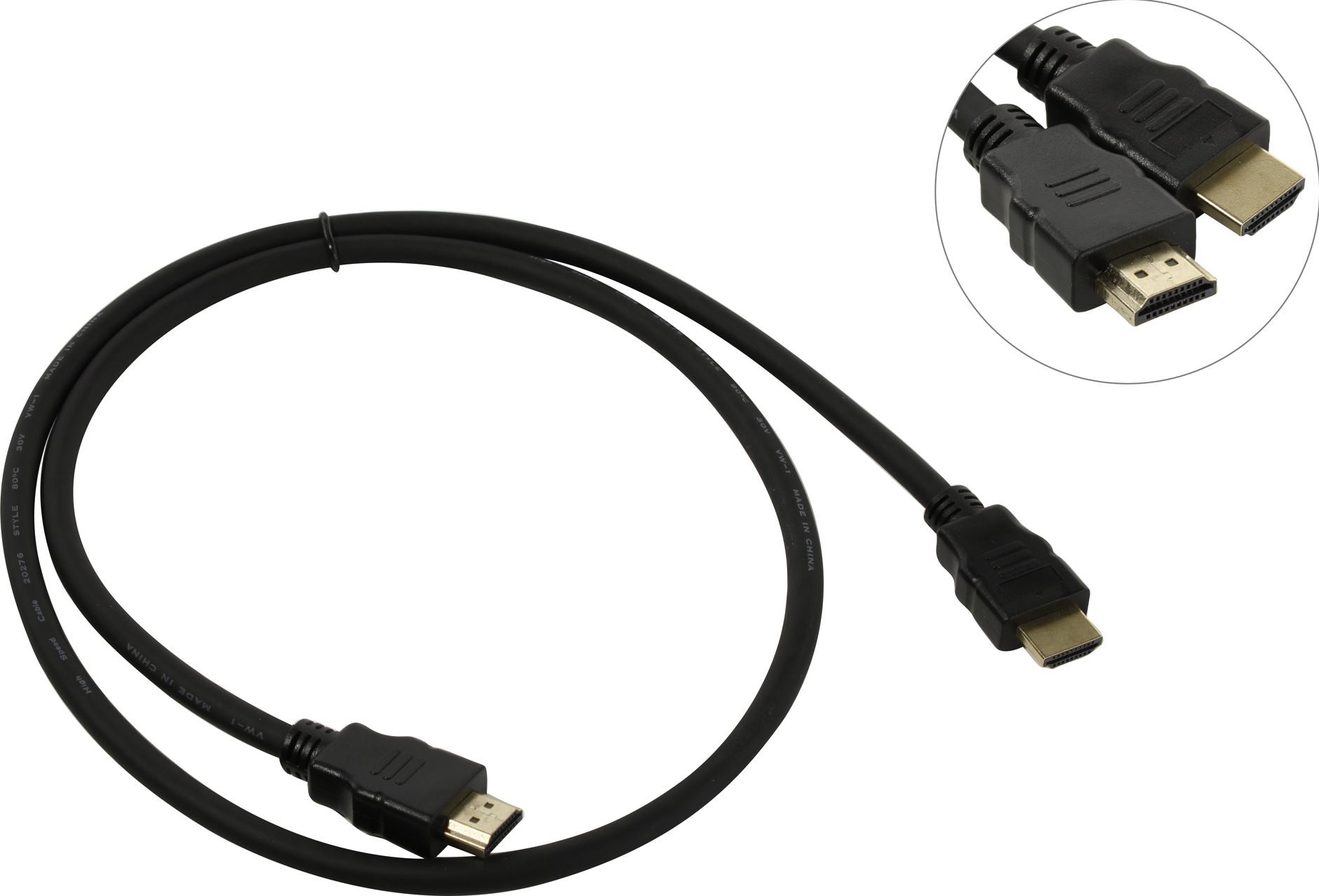 Кабель HDMI(m) - miniHDMI(m)  1м ExeGate, v1.4, позол. контакт, черный (EX-CC-HDMIC-1.0)
