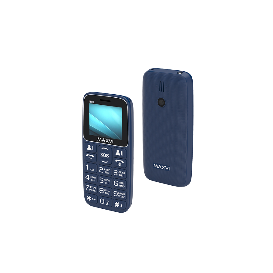 Сотовый Maxvi B110 Blue 2sim/1.77"/160*128/microSD/Bt/1000мАч/моноблок