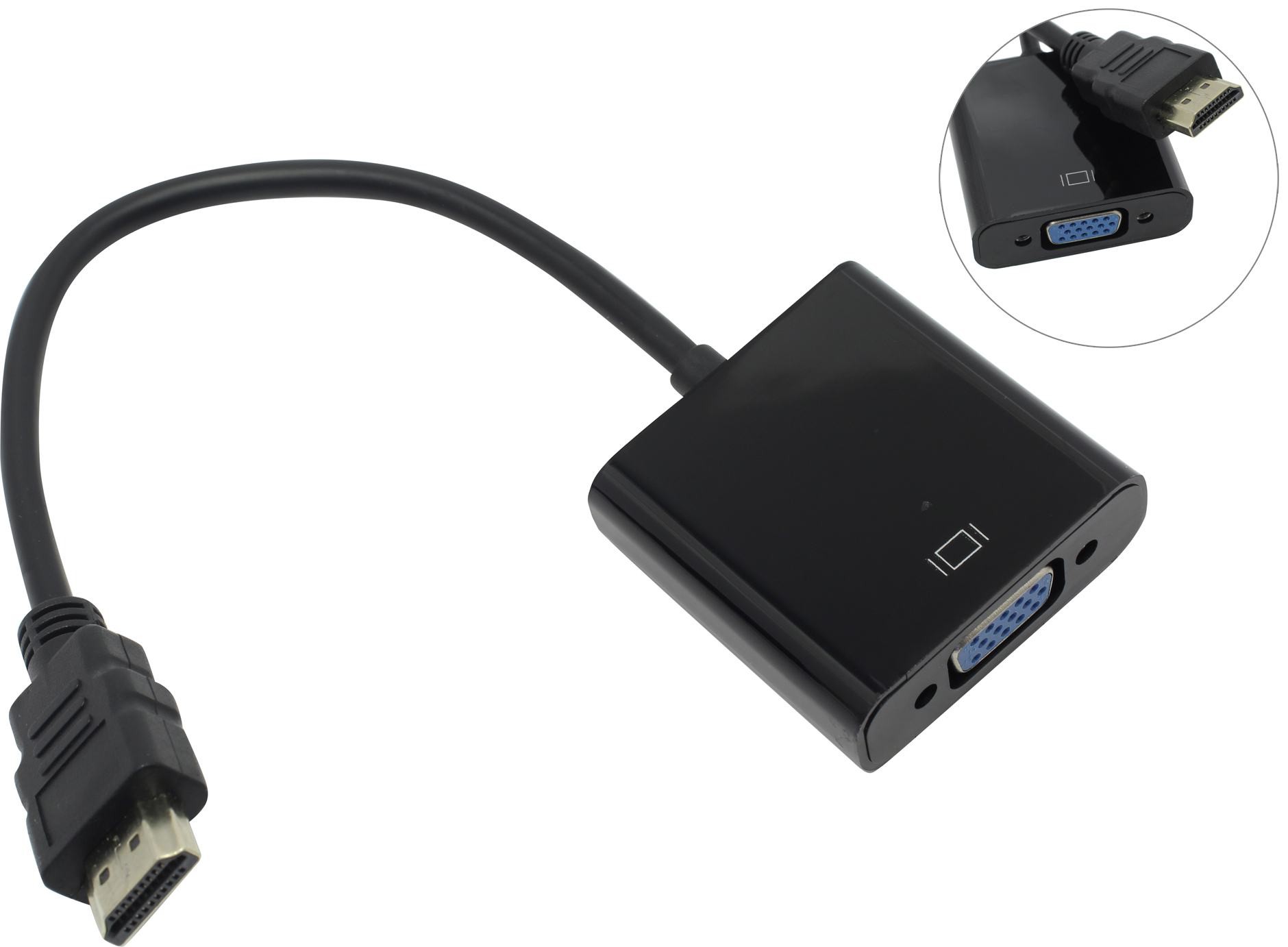 Переходник HDMI(M)-VGA(F) ExeGate EX-HDMIM-VGAF-0.15 0.15м позол. конт. (19M-15F)