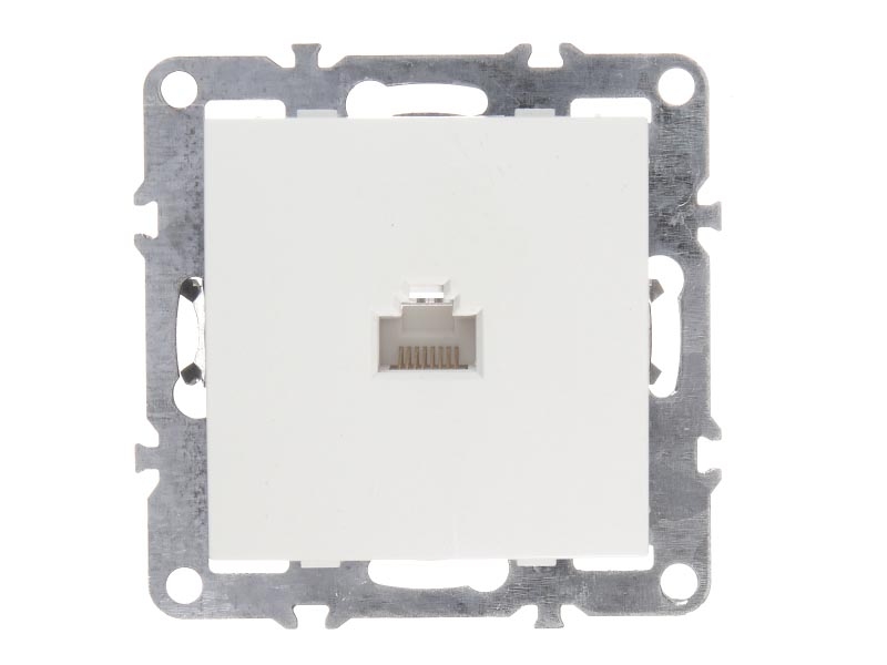 Розетка компьютерная встраиваемая, 1*RJ-45 8p8c, cat5e, белый, без рамки, Technolink Electric