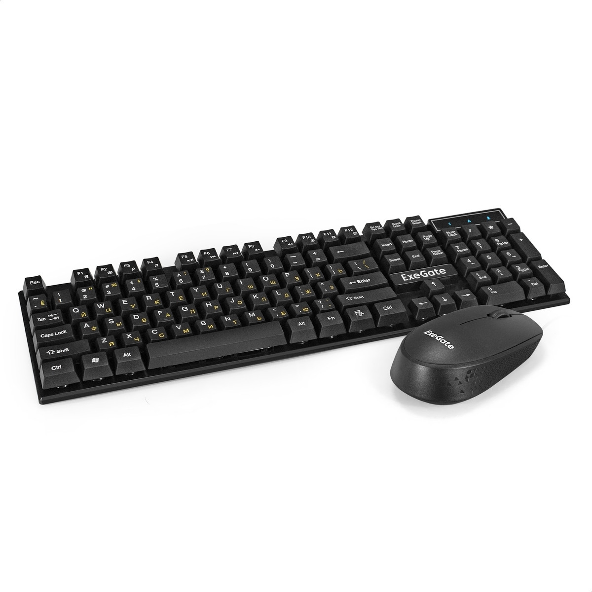 Беспроводной комплект ExeGate Professional Standard Combo MK210 радиус действия до 10м, черный (клав