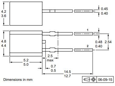 Датчик температуры, KTY81/110,112 NXP, -55..+150C, Rпри25C=1кОм±1%, SOD70