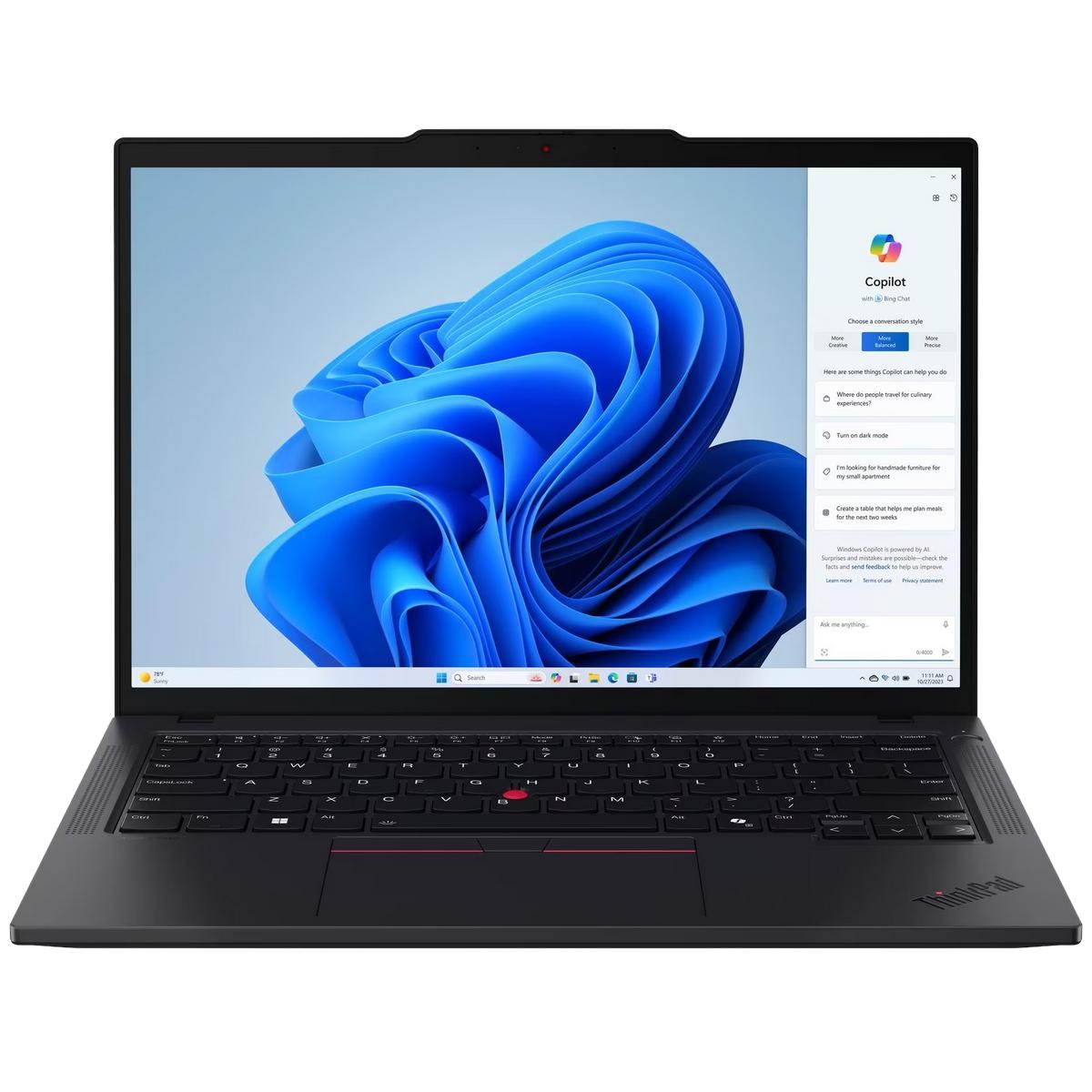 Ноутбук/ Lenovo ThinkPad T14 G5 14.0" WUXGA Touch IPS AG 400nits, AMD Ryzen 7 PRO 8840U,32GB DDR5, 512GB SSD M.2, AMD Radeon 780M Graphics,5M+IRCam, Qualcomm Wi-Fi 6E NFA725A+BT5.3, Wired Ethernet, 4 Cell 52.5Whr, BKLT KB ENG, Win 11 Pro, 1 Year, Black