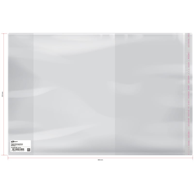Обложка ПП ArtSpace 250*380мм. 70мкм., для учебников, универсальная, с липким слоем, SP 250.2