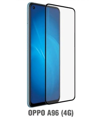 Защитное стекло для Oppo A96 (4G) с цветной рамкой (fullscreen+fullglue) (DF oColor-31) (black)