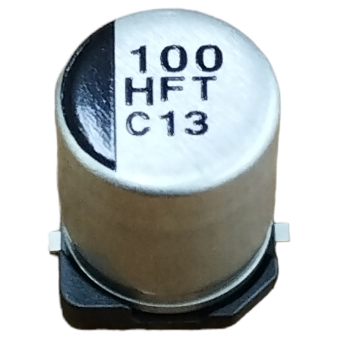 Конденсатор электролитический (ECAP SMD)  100мкф,  50в, Panasonic, EEEFTH101XAP, 105C, 6.3*7.7