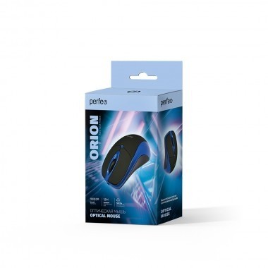 Мышь USB Perfeo ORION (PF-A4792) оптическая, 3кн. 1200dpi, Black/Blue