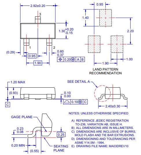 транзистор BJT MMBT5401 (mark 2L) 150V 0.6А 0.35W PNP SOT23