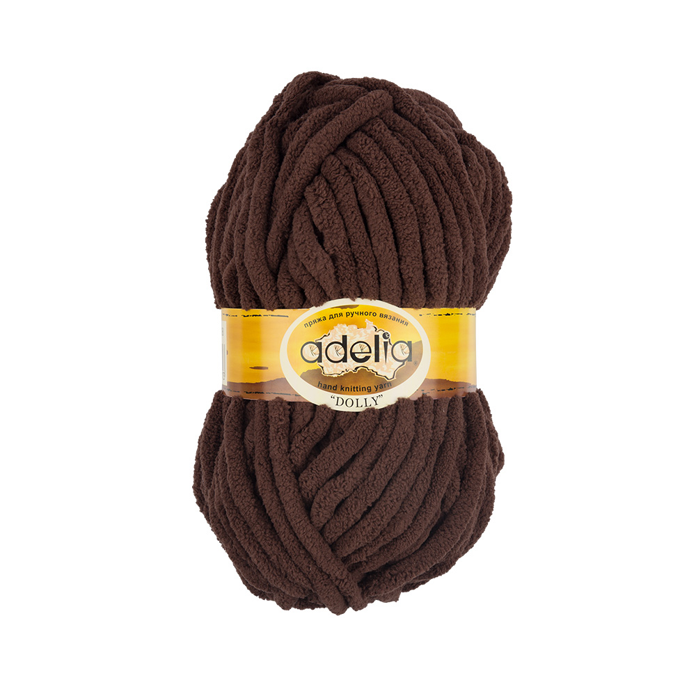 Пряжа ADELIA "DOLLY" 100% полиэстер 1 шт. х 100 г 40 м ± 3 м №08 коричневый