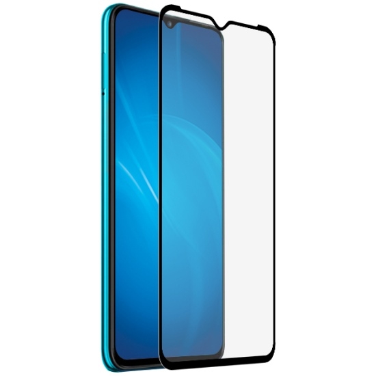 Защитное стекло для Infinix Hot 10s с цветной рамкой (fullscreen+fullglue) (DF inColor-02) (black)