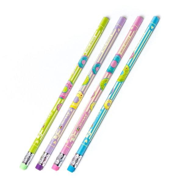 Карандаш ч/гр. YALONG "Пончики" HB ассорти с ластиком (YL816122)