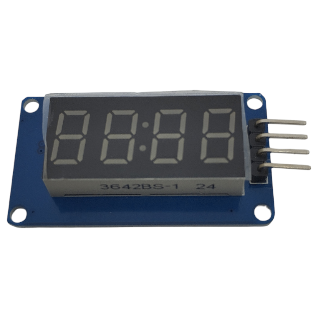 Модуль цифрового индикатора 0.36", 7сегментный, 4разряда, 00:00, TM1637, I2C, красный